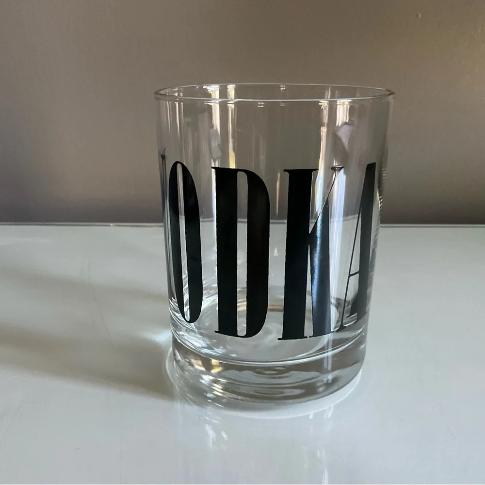 Vintage VODKA Graphic Rocks Glass